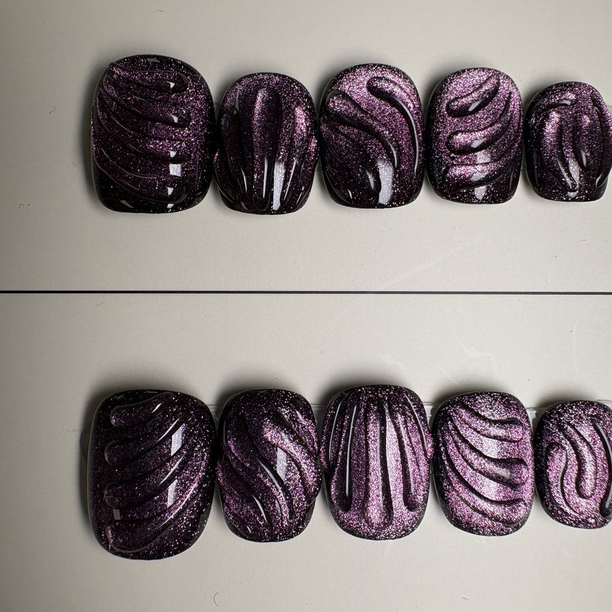 Sugar Plum press on nails, short square. Ready to ship set by GN Collections.