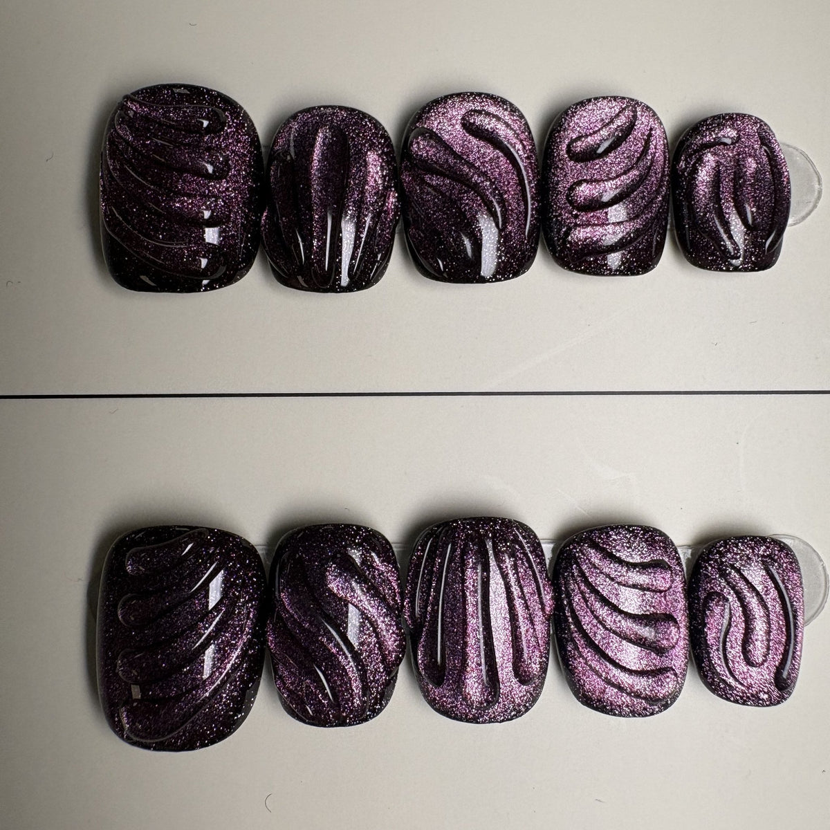 Sugar Plum press on nails, short square. Ready to ship set by GN Collections.