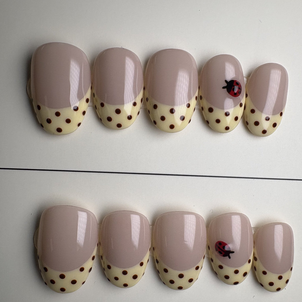 Buttercream press on nails, short round. Ready to ship set by GN Collections.