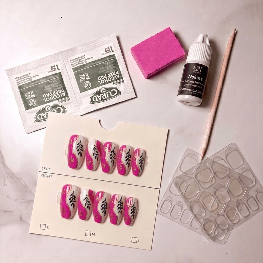 Pink Henna - GN Collections| Press Ons to Own Your Feminine Energy