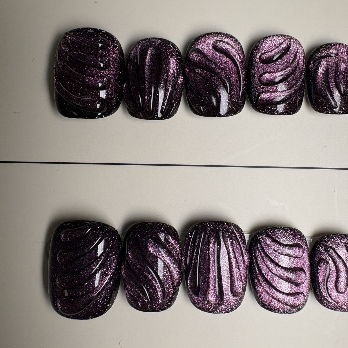 Sugar Plum press on nails, short square. Ready to ship set by GN Collections.