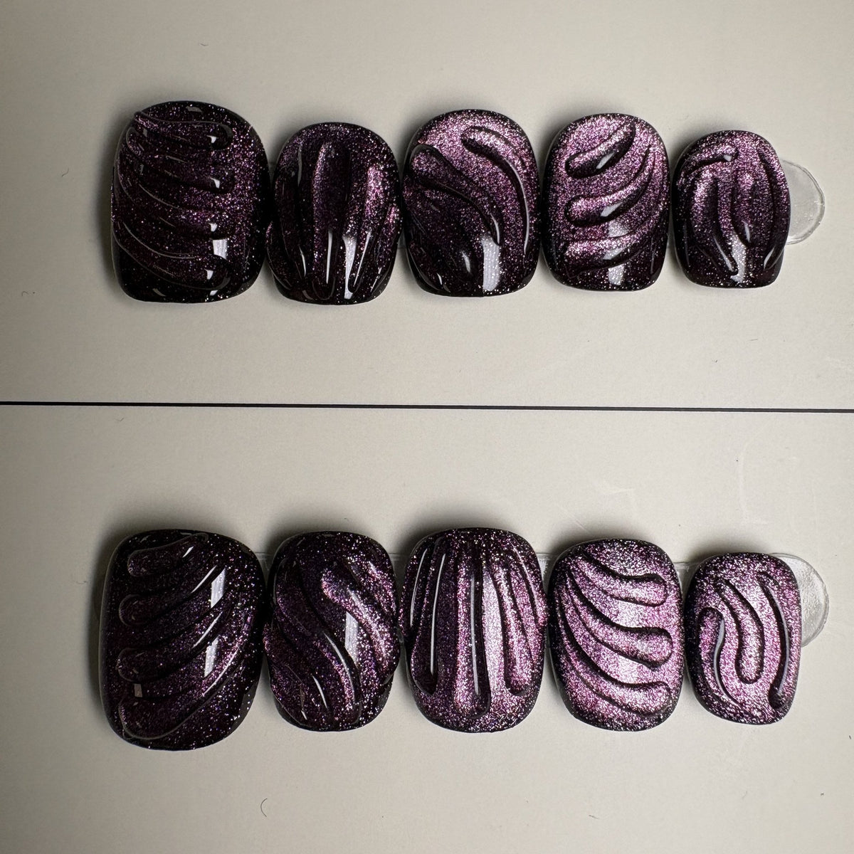 Sugar Plum press on nails, short square. Ready to ship set by GN Collections.