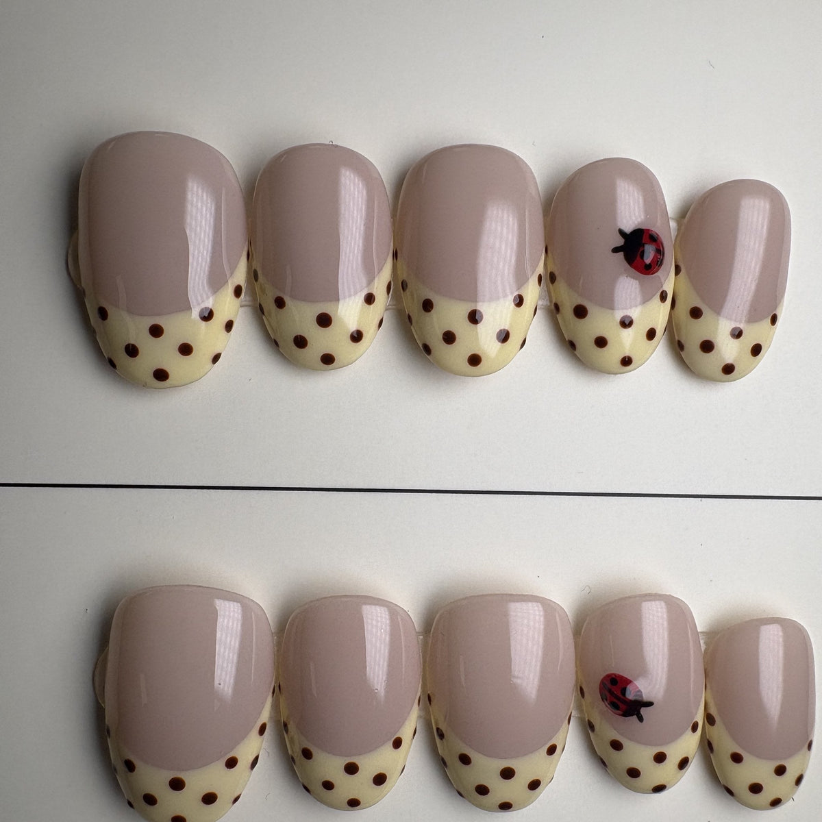 Buttercream press on nails, short round. Ready to ship set by GN Collections.