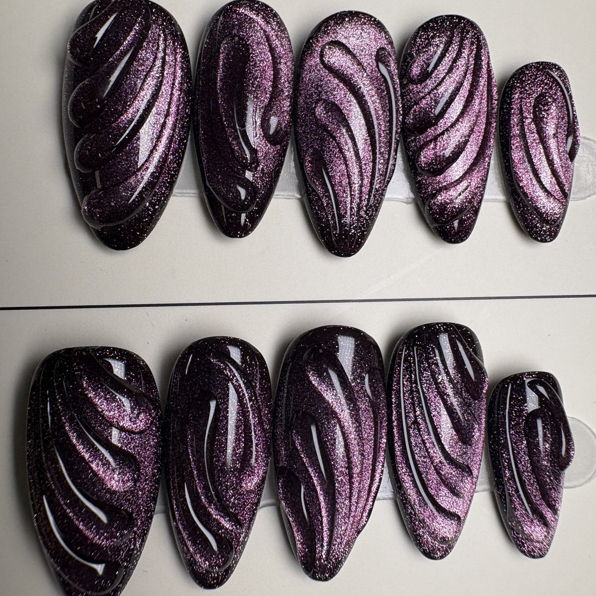 Sugar Plum press on nails, medium almond. Ready to ship set by GN Collections.
