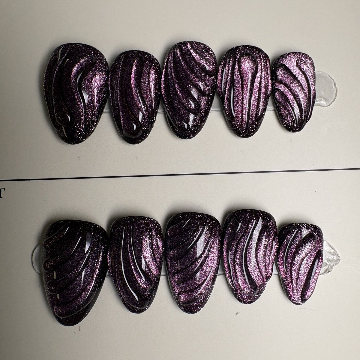 Sugar Plum press on nails, short almond. Ready to ship set by GN Collections.