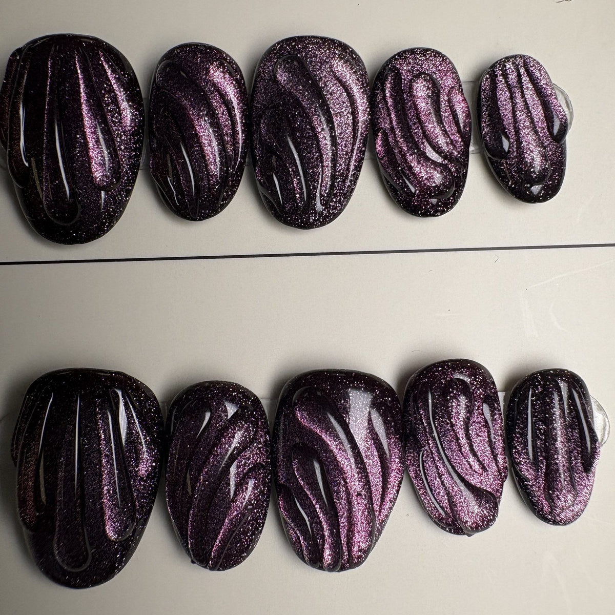 Sugar Plum press on nails, short round. Ready to ship set by GN Collections.