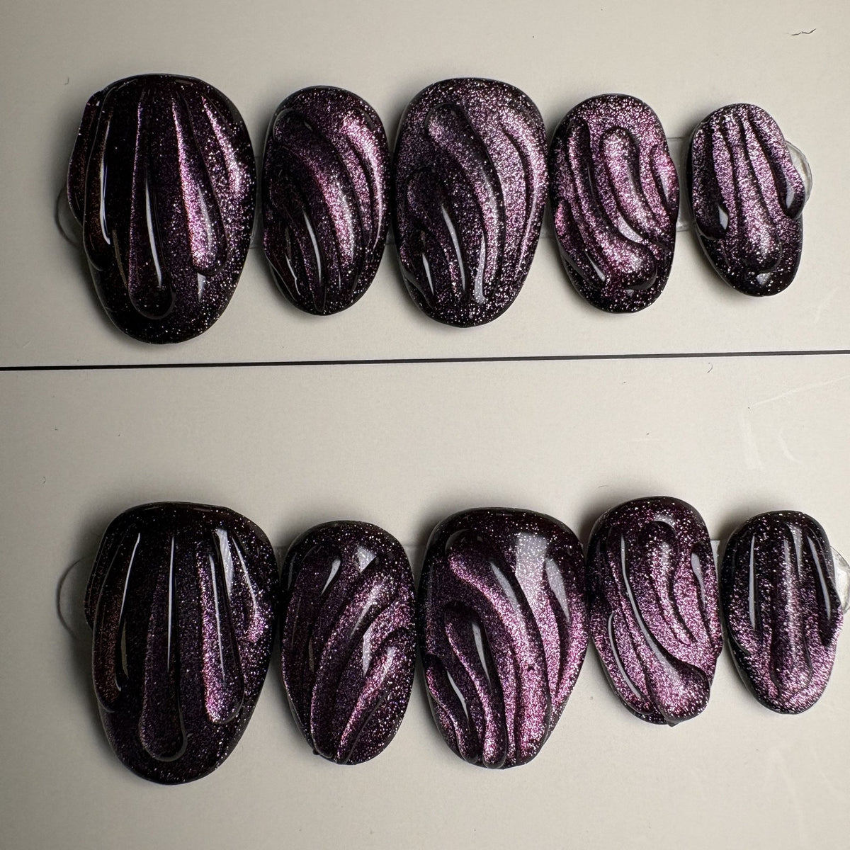 Sugar Plum press on nails, short round. Ready to ship set by GN Collections.